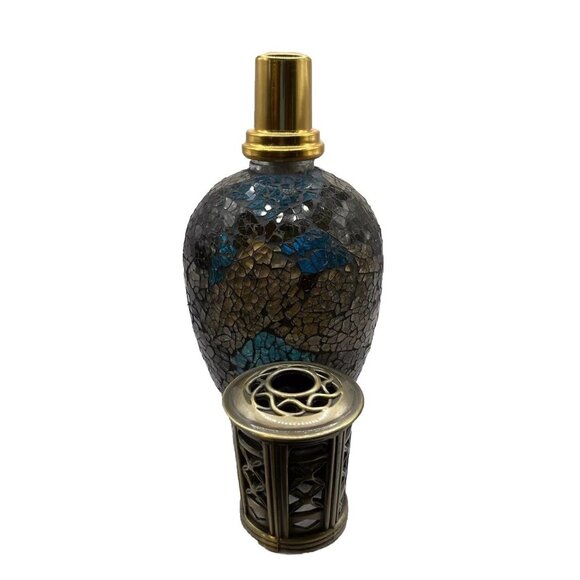 Vintage Mosaic Bottle Fragrance Oil Lamp Catalytic Burner Good Condition China - Picture 3 of 5